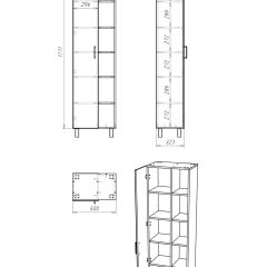 Пенал напольный Craft 50 без ящика Домино (DCr2207P) в Елабуге - elabuga.mebel24.online | фото 6