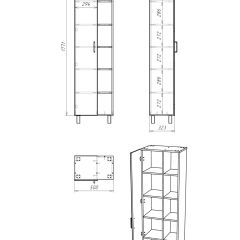 Пенал напольный Craft 50 без ящика С ЗЕРКАЛОМ Домино (DCr2217P) в Елабуге - elabuga.mebel24.online | фото 6