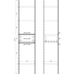 Пенал напольный Контраст 35 с верхним ящиком В1 правый АЙСБЕРГ (DA2707P) в Елабуге - elabuga.mebel24.online | фото 5