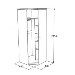 Шкаф 1-но дверный угловой Ольга-13 (840*840) в Елабуге - elabuga.mebel24.online | фото 2