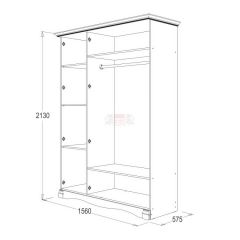 Шкаф 3-х дверный Ольга-1Н для одежды и белья в Елабуге - elabuga.mebel24.online | фото 2