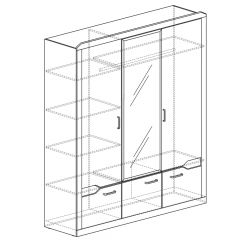 Шкаф для платья и белья 3-дверный № 310 Ронда в Елабуге - elabuga.mebel24.online | фото 2