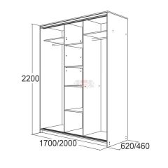 МИРАЖ 17.1 (620) 1 зеркало Шкаф для платья и белья в Елабуге - elabuga.mebel24.online | фото 5