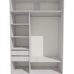 Шкаф-купе 1300 серии SILVER S1+S1+B2+PL2 (2 ящика+1 штанга+1 полка) профиль «Серебро» в Елабуге - elabuga.mebel24.online | фото 2