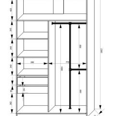 Шкаф-купе 1400 серии SOFT D8+D2+B2+PL4 (2 ящика+F обр.штанга) профиль «Графит» в Елабуге - elabuga.mebel24.online | фото 3