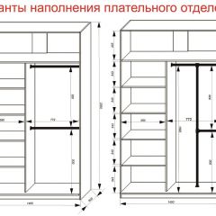 Шкаф-купе 1400 серии SOFT D8+D2+B2+PL4 (2 ящика+F обр.штанга) профиль «Графит» в Елабуге - elabuga.mebel24.online | фото 7