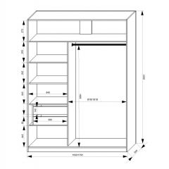 Шкаф-купе 1500 серии NEW CLASSIC K3+K3+B2+PL1 (2 ящика+1 штанга) профиль «Капучино» в Елабуге - elabuga.mebel24.online | фото 3