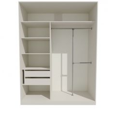 Шкаф-купе 1500 серии NEW CLASSIC K4+K4+B2+PL4 (2 ящика+F обр. штанга) профиль «Капучино» в Елабуге - elabuga.mebel24.online | фото 2