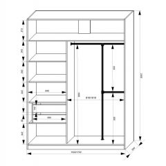 Шкаф-купе 1500 серии NEW CLASSIC K4+K4+B2+PL4 (2 ящика+F обр. штанга) профиль «Капучино» в Елабуге - elabuga.mebel24.online | фото 3