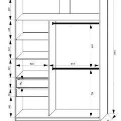 Шкаф-купе 1600 серии SOFT D8+D2+B2+PL4 (2 ящика+F обр.штанга) профиль «Графит» в Елабуге - elabuga.mebel24.online | фото 2