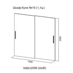 Шкаф-купе №19 Серия 3 Квадро (1700) Ясень Анкор светлый в Елабуге - elabuga.mebel24.online | фото 5