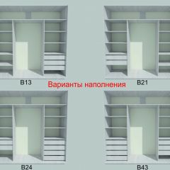 Шкаф-купе 1950 серии SILVER S3+S1+S3Z B22+PL2 (по 2 ящика лев/прав+1штанга+1 полка) профиль «Серебро» в Елабуге - elabuga.mebel24.online | фото 5