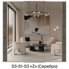Шкаф-купе 1950 серии SILVER S6+S1+S6Z B22+PL1 (по 2 ящика лев/прав+1 штанга) профиль «Серебро» в Елабуге - elabuga.mebel24.online | фото 7