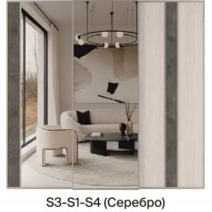 Шкаф-купе 1950 серии SILVER S6+S1+S6Z B22+PL1 (по 2 ящика лев/прав+1 штанга) профиль «Серебро» в Елабуге - elabuga.mebel24.online | фото 8