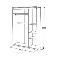 Шкаф-купе 3-х дверный Ольга-13 (1500) в Елабуге - elabuga.mebel24.online | фото 2