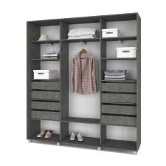 МАРТИН Шкаф-купе Камень темный (2000*450) М401 в Елабуге - elabuga.mebel24.online | фото 4