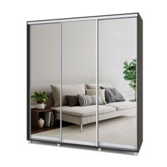 МАРТИН Шкаф-купе с зеркалами Венге (2000*450) М403 в Елабуге - elabuga.mebel24.online | фото