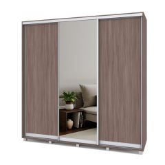 МАРТИН Шкаф-купе с зеркалом Шимо темный (2200*450) М422 в Елабуге - elabuga.mebel24.online | фото