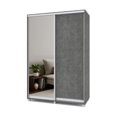 РОЛАНД Шкаф-купе зеркалом Камень темный (600*1500) Р652 в Елабуге - elabuga.mebel24.online | фото