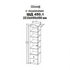 KI-KI ШД450.1 Шкаф (белый/белое дерево) в Елабуге - elabuga.mebel24.online | фото 2