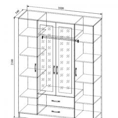 СОФИ СШК1600.1Шкаф 4-х ств с2мя зерк, 2 ящиками в Елабуге - elabuga.mebel24.online | фото 2