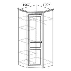 Шкаф угловой №183 "Лючия" Фасад зеркало (Угол 1007*1007) Дуб оксфорд в Елабуге - elabuga.mebel24.online | фото 2