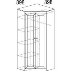 Шкаф угловой №606 Инна (угол 898*898) Денвер темный в Елабуге - elabuga.mebel24.online | фото 3