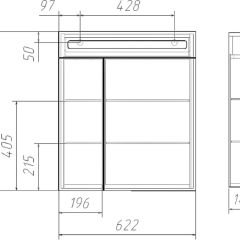 Шкаф-зеркало Аврора 60 с подсветкой LED Домино (DV8005HZ) в Елабуге - elabuga.mebel24.online | фото 12