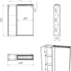 Шкаф-зеркало Uno 60 Дуб ВОТАН левый Домино (DU1512HZ) в Елабуге - elabuga.mebel24.online | фото 4