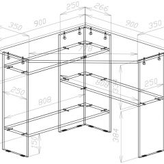 Стол письменный СП-2 (угловой) белый в Елабуге - elabuga.mebel24.online | фото 3