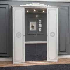 Спальный гарнитур Грация (модульный) белый/серебро в Елабуге - elabuga.mebel24.online | фото 2