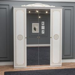 Спальный гарнитур Грация (модульный) белый/золото в Елабуге - elabuga.mebel24.online | фото 6