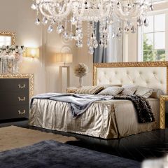 Спальный гарнитур Тиффани Premium черная/золото в Елабуге - elabuga.mebel24.online | фото 3