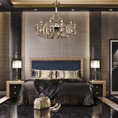 Спальный гарнитур Тиффани Premium черная/золото в Елабуге - elabuga.mebel24.online | фото 2