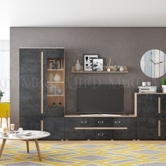 КИМ Стенка (Бетон Графит/Дуб Сонома) Вариант 1 в Елабуге - elabuga.mebel24.online | фото