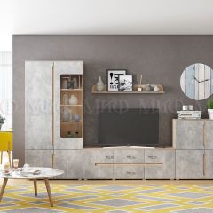 КИМ Стенка (Бетон темный/Дуб Сонома) Вариант 1 в Елабуге - elabuga.mebel24.online | фото