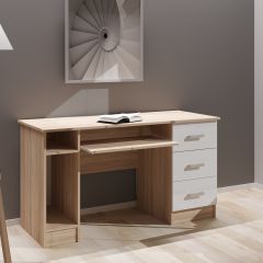 Стол компьютерный ПКС-4 Дуб сонома/Белый глянец в Елабуге - elabuga.mebel24.online | фото
