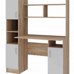 Стол компьютерный ПКС-6 Дуб сонома/Белый глянец в Елабуге - elabuga.mebel24.online | фото 2