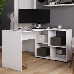 Стол компьютерный угловой СКМУ-4 Белый в Елабуге - elabuga.mebel24.online | фото