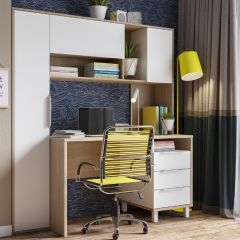 Стол рабочий 12.95 N Комфорт (Дуб сонома, Белый PE шагрень) в Елабуге - elabuga.mebel24.online | фото