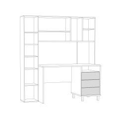 Стол рабочий 12.95 N Комфорт (Дуб сонома, Белый PE шагрень) в Елабуге - elabuga.mebel24.online | фото 3
