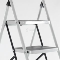 Стремянка ST14 стальная 4 ступени, белая, высокая ручка в Елабуге - elabuga.mebel24.online | фото 2