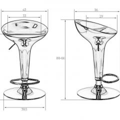 Стул барный DOBRIN BOMBA LM-1004 (серебряный металлик) в Елабуге - elabuga.mebel24.online | фото