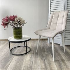 Стул CHIC HE622-01/ HE622-05 топленое молоко, ткань/ белый каркас М-City в Елабуге - elabuga.mebel24.online | фото 4