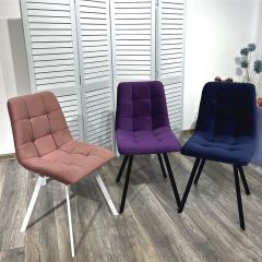 Стул CHILLI-Q SQUARE розовый #15, велюр / белый каркас, 4 шт./1 к, М-City в Елабуге - elabuga.mebel24.online | фото 5