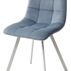 Стул CHILLI SQUARE G108-56 пудровый синий, велюр/ белый каркас М-City в Елабуге - elabuga.mebel24.online | фото