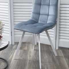 Стул CHILLI SQUARE G108-56 пудровый синий, велюр/ белый каркас М-City в Елабуге - elabuga.mebel24.online | фото 6