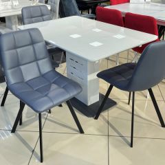 Стул CHILLI SQUARE HK017-09 серо-черничный, PU/ черный каркас М-City в Елабуге - elabuga.mebel24.online | фото 6