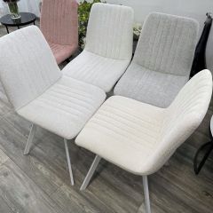 Стул ELVIS WZ2042-18 белая галька фактурный велюр / белый каркас М-City в Елабуге - elabuga.mebel24.online | фото 6