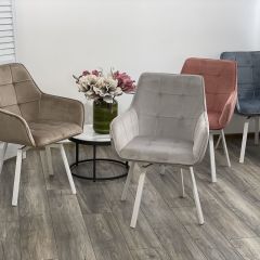 Стул MAVERICK 360 град. поворот. BLUVEL-40 BEIGE/ белый каркас, М-City в Елабуге - elabuga.mebel24.online | фото 3